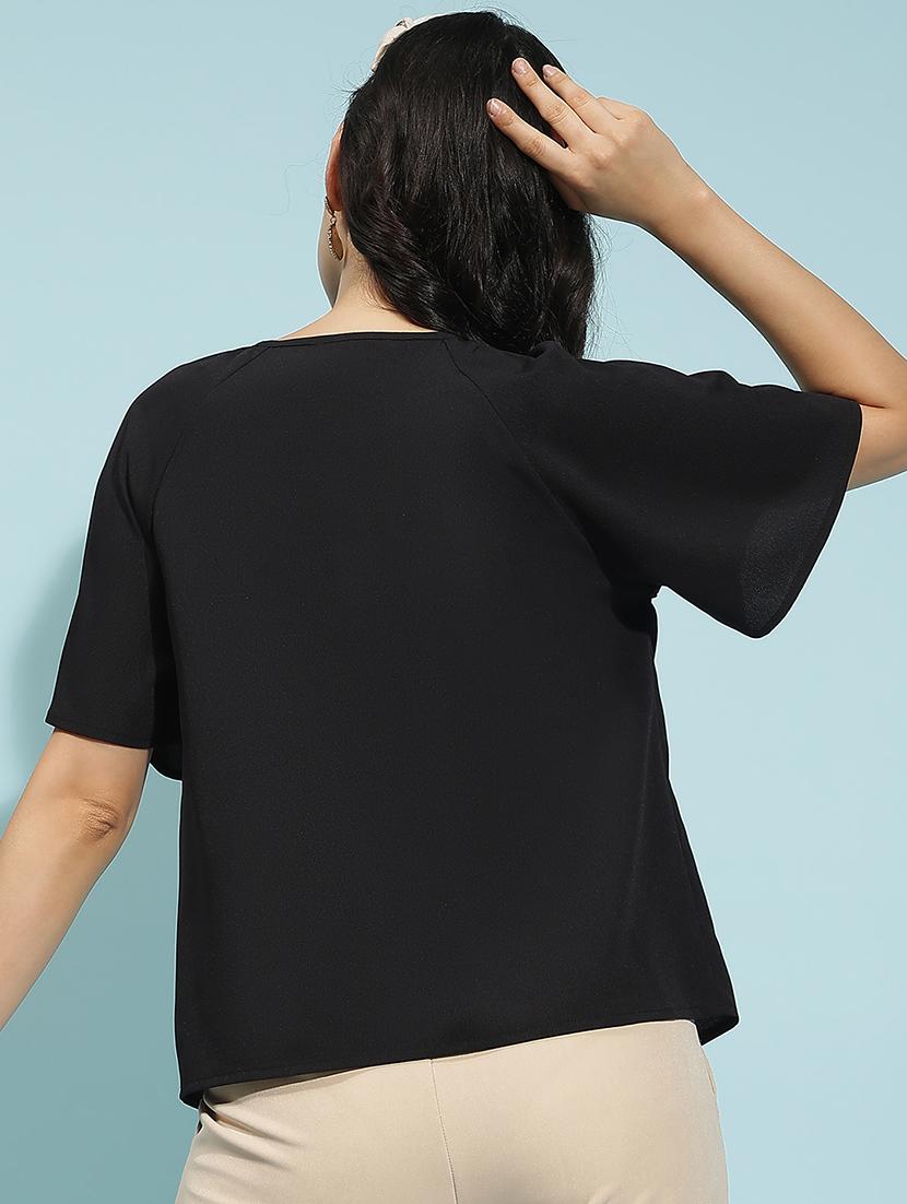 women solid short sleeves top - 21584979 - Standard Image - 2
