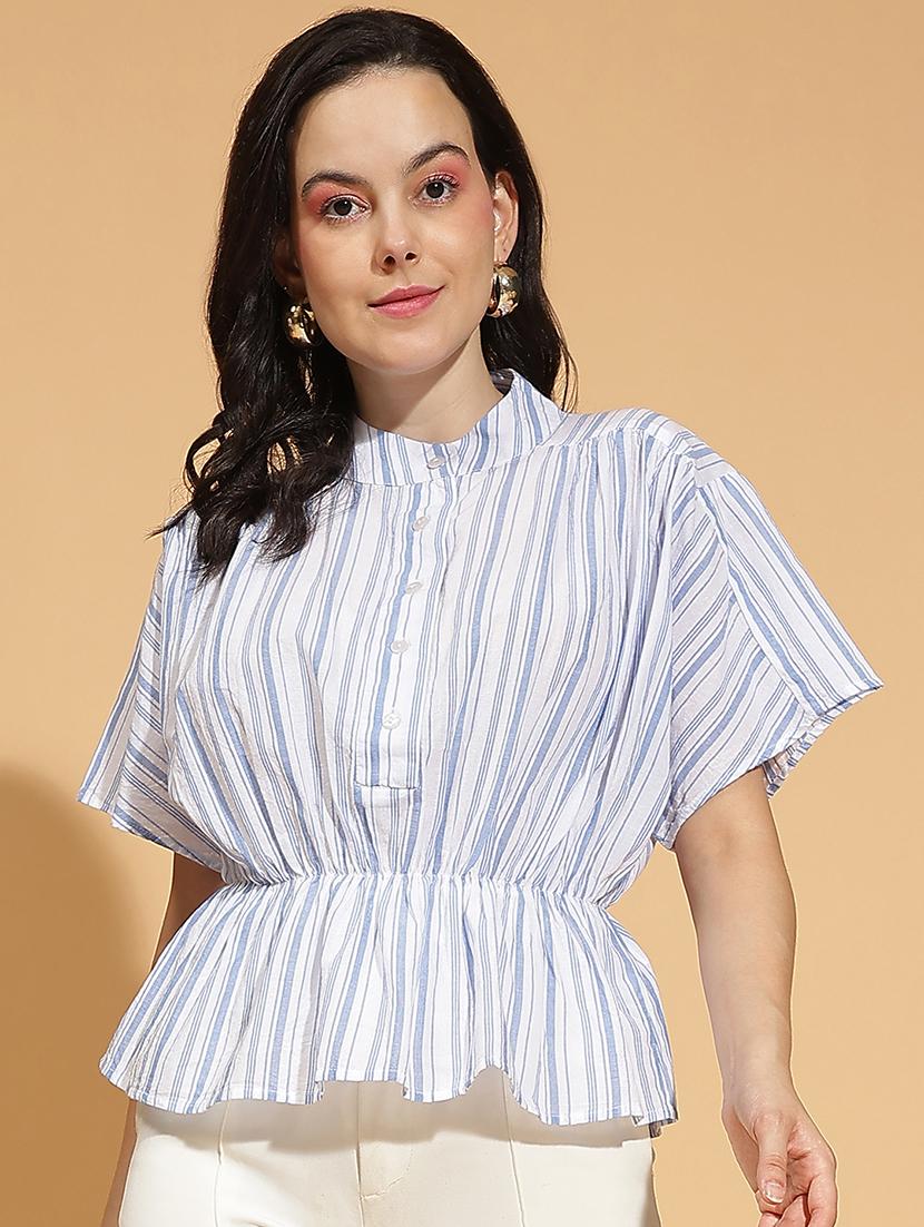 women printed kimono sleeves peplum top - 21584987 -  Zoom Image - 0