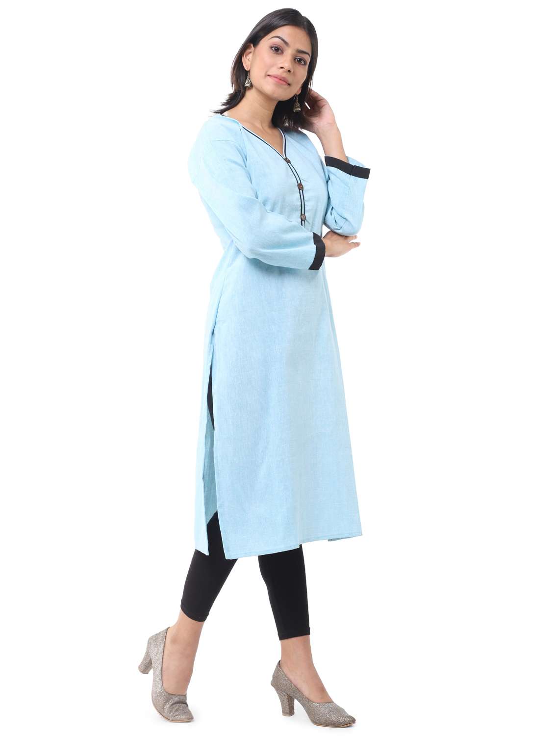 women pack of 2 solid straight kurta combo - 21585299 -  Standard Image - 7