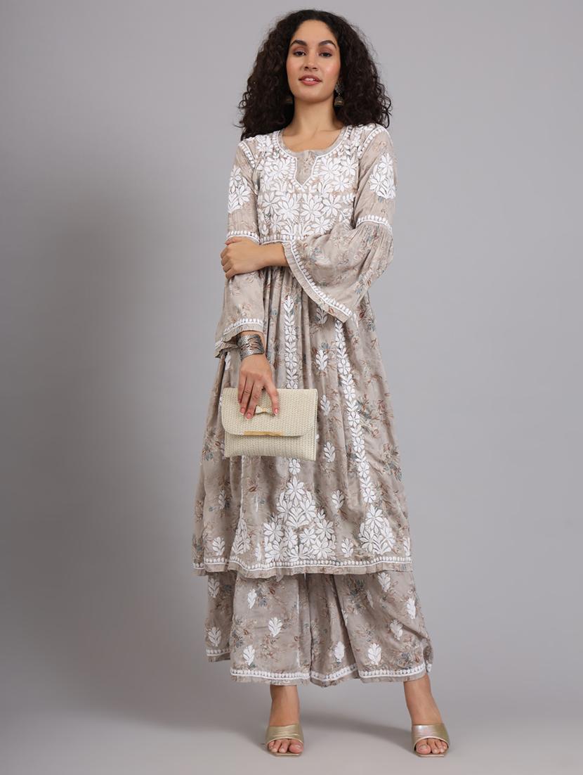 women floral kurta palazzo set - 21585394 - Zoom Image - 0