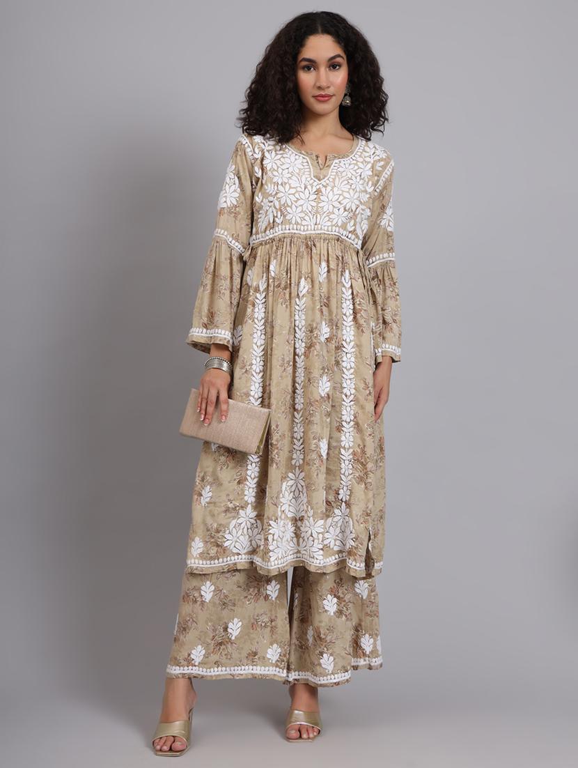 women floral kurta palazzo set - 21585395 - Zoom Image - 0