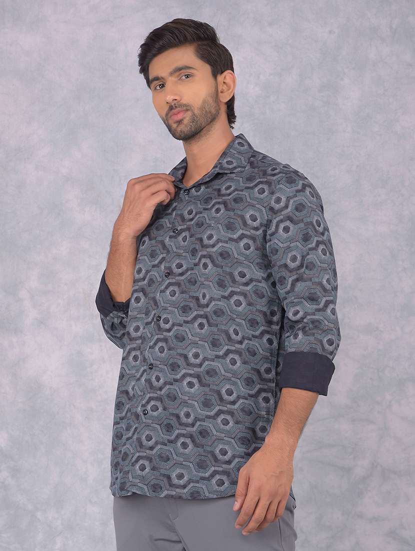 men printed regular fit casual shirt - 21585670 -  Standard Image - 2