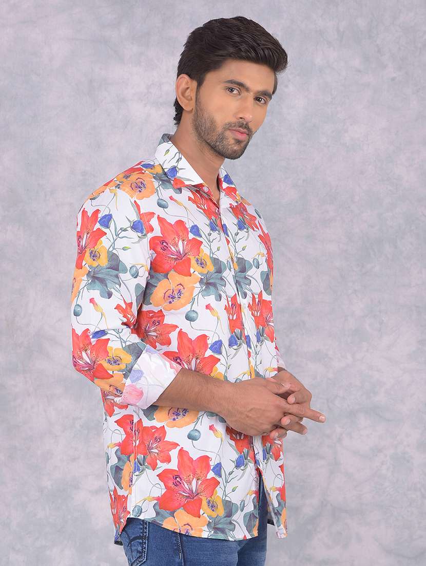 men floralprinted regular fit casual shirt - 21585679 -  Standard Image - 2