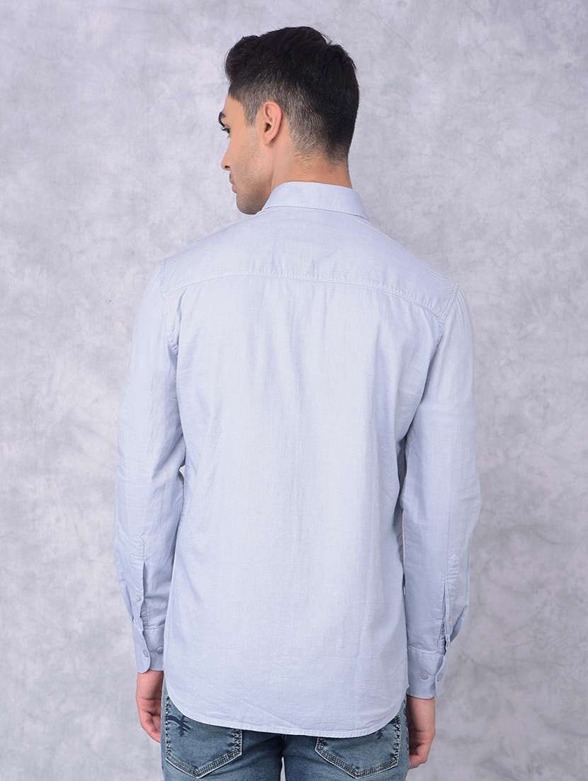 men solid regular fit casual shirt - 21585711 - Standard Image - 2