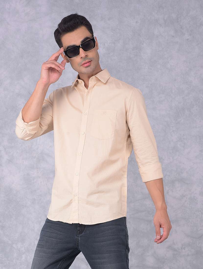 men solid regular fit casual shirt - 21585720 -  Standard Image - 2
