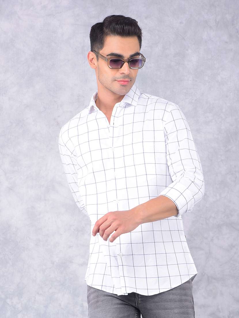 men checkered regular fit casual shirt