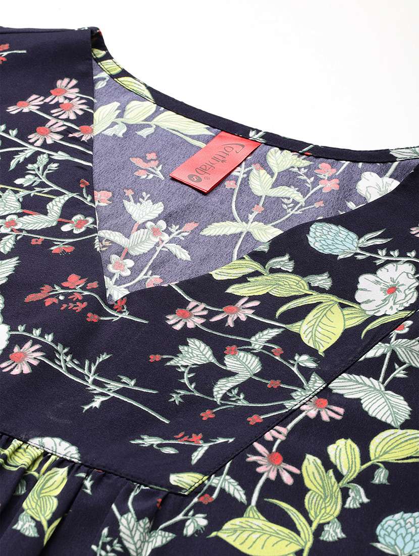 women floral printed three quarter sleeves top & palazzo co-ord set - 21586274 - Standard Image - 7