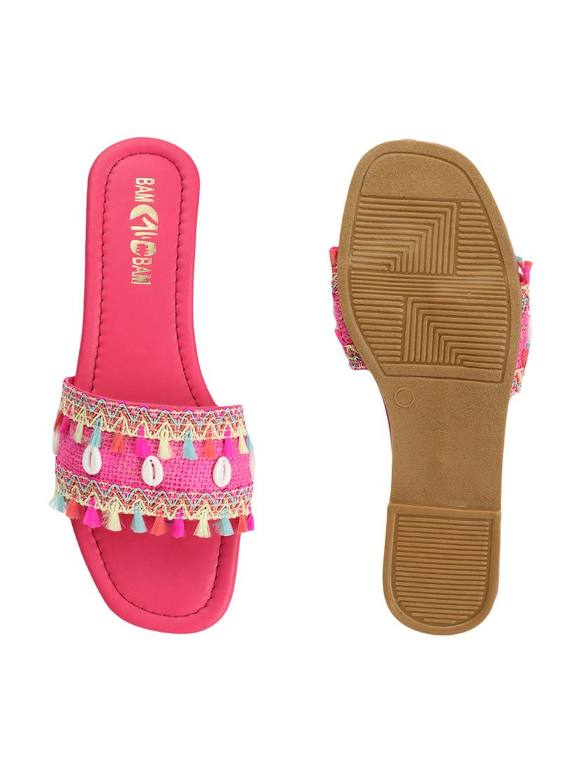 women embellished slip on flat sandal - 21586347 - Standard Image - 2