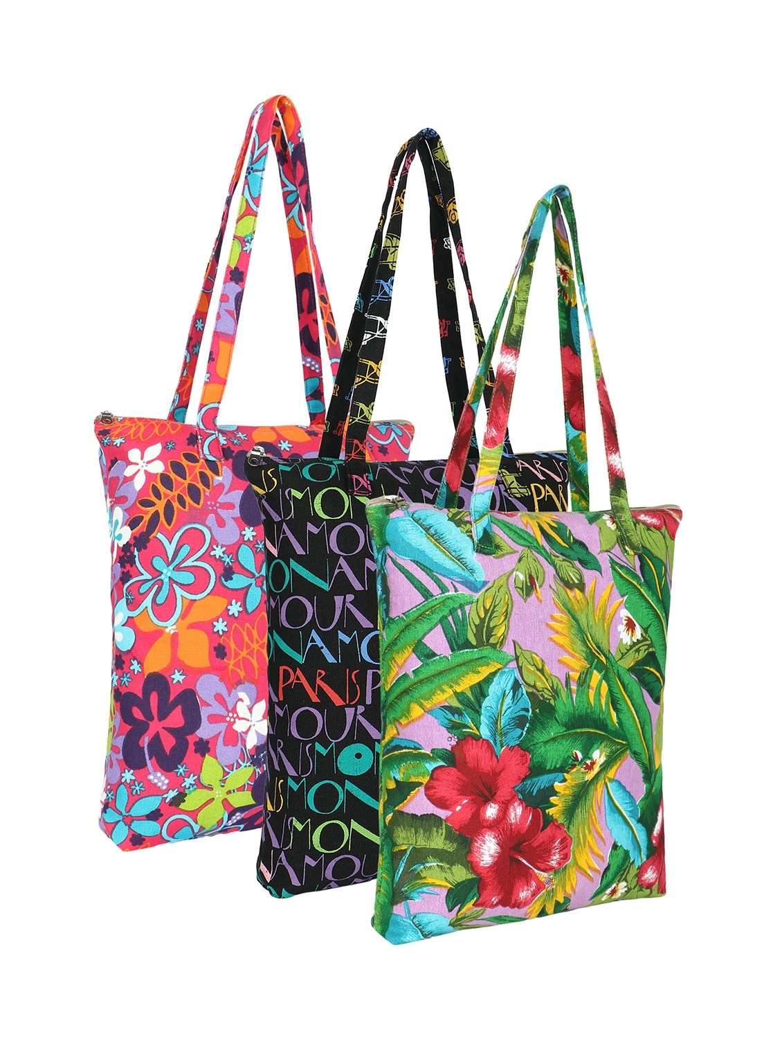 pack of 3 printed tote bags