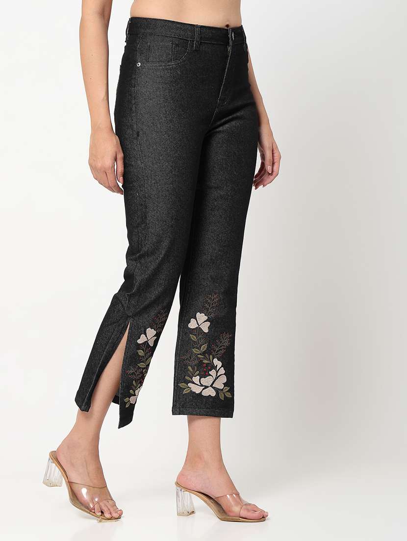 women high rise embroidered jeans - 21586543 -  Standard Image - 2