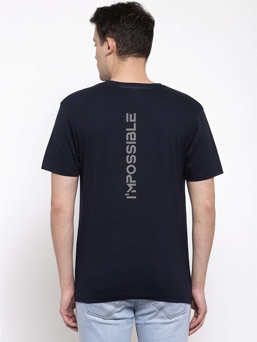 men v-neck back print t-shirt - 21586652 -  Zoom Image - 0