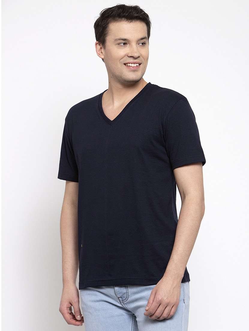 men v-neck back print t-shirt - 21586652 - Standard Image - 2
