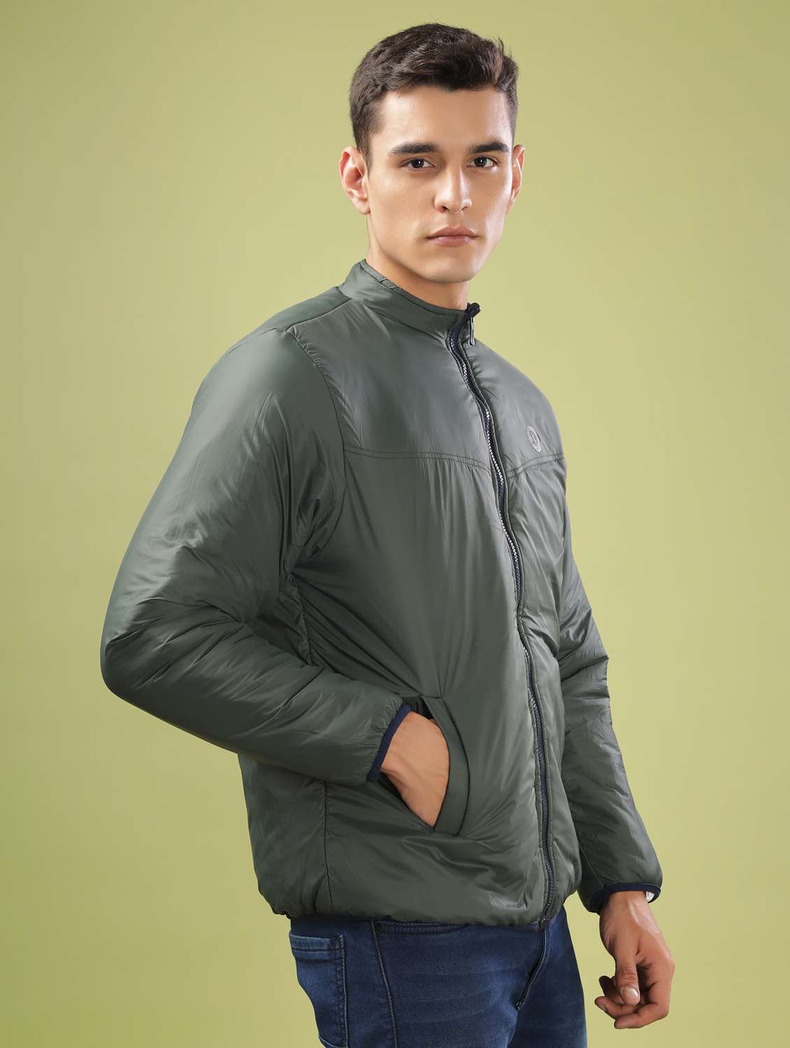 men solid long sleeve quilted jacket - 21586685 -  Standard Image - 2