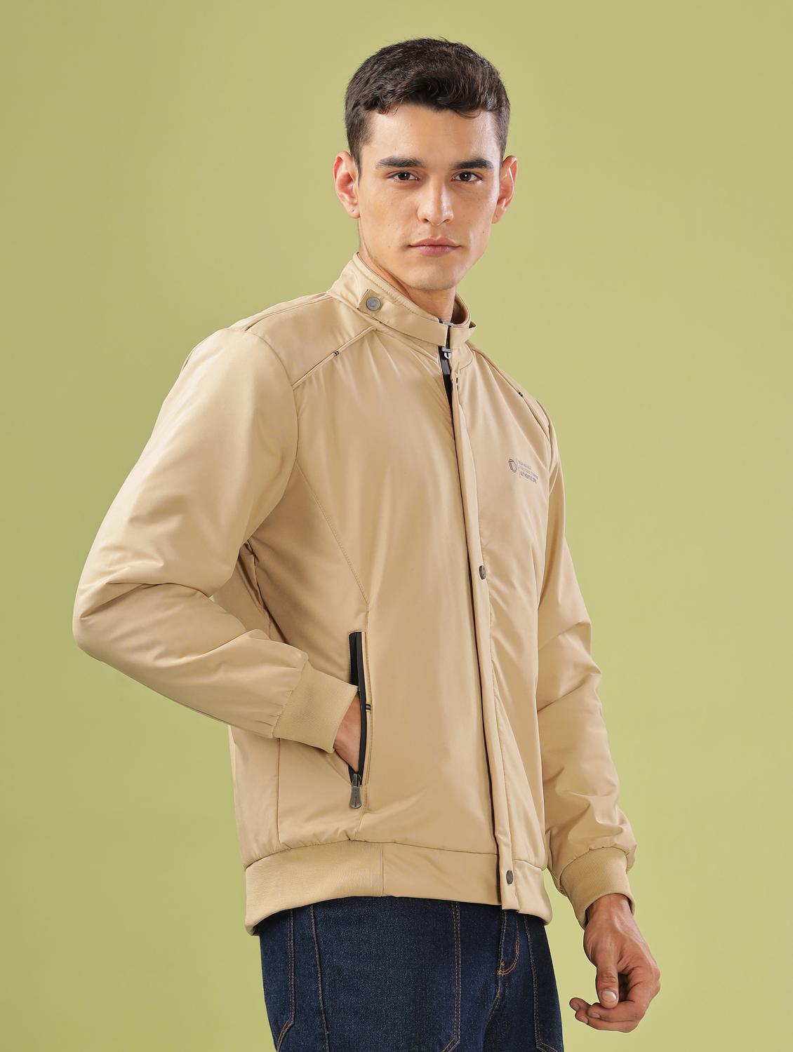 men solid long sleeve bomber jacket - 21586697 - Standard Image - 2