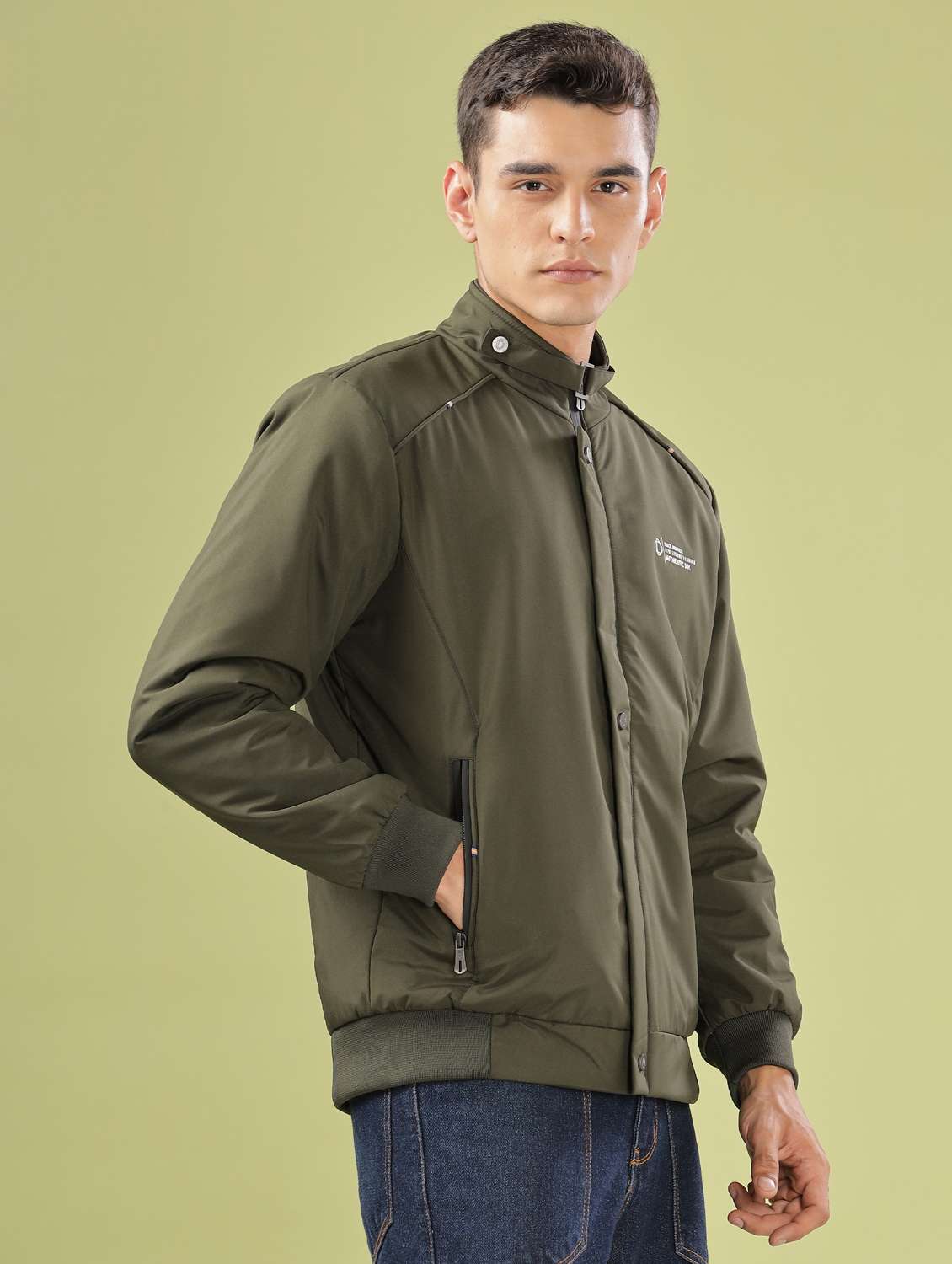 men solid long sleeve bomber jacket - 21586698 -  Standard Image - 2