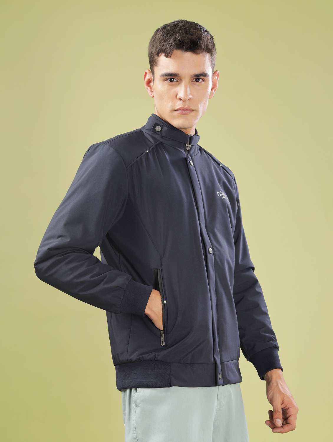 Men Solid Long Sleeve Bomber Jacket - 21586699 -  Standard Image - 2