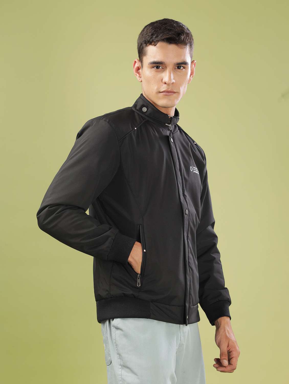 men solid long sleeve bomber jacket - 21586700 -  Standard Image - 2