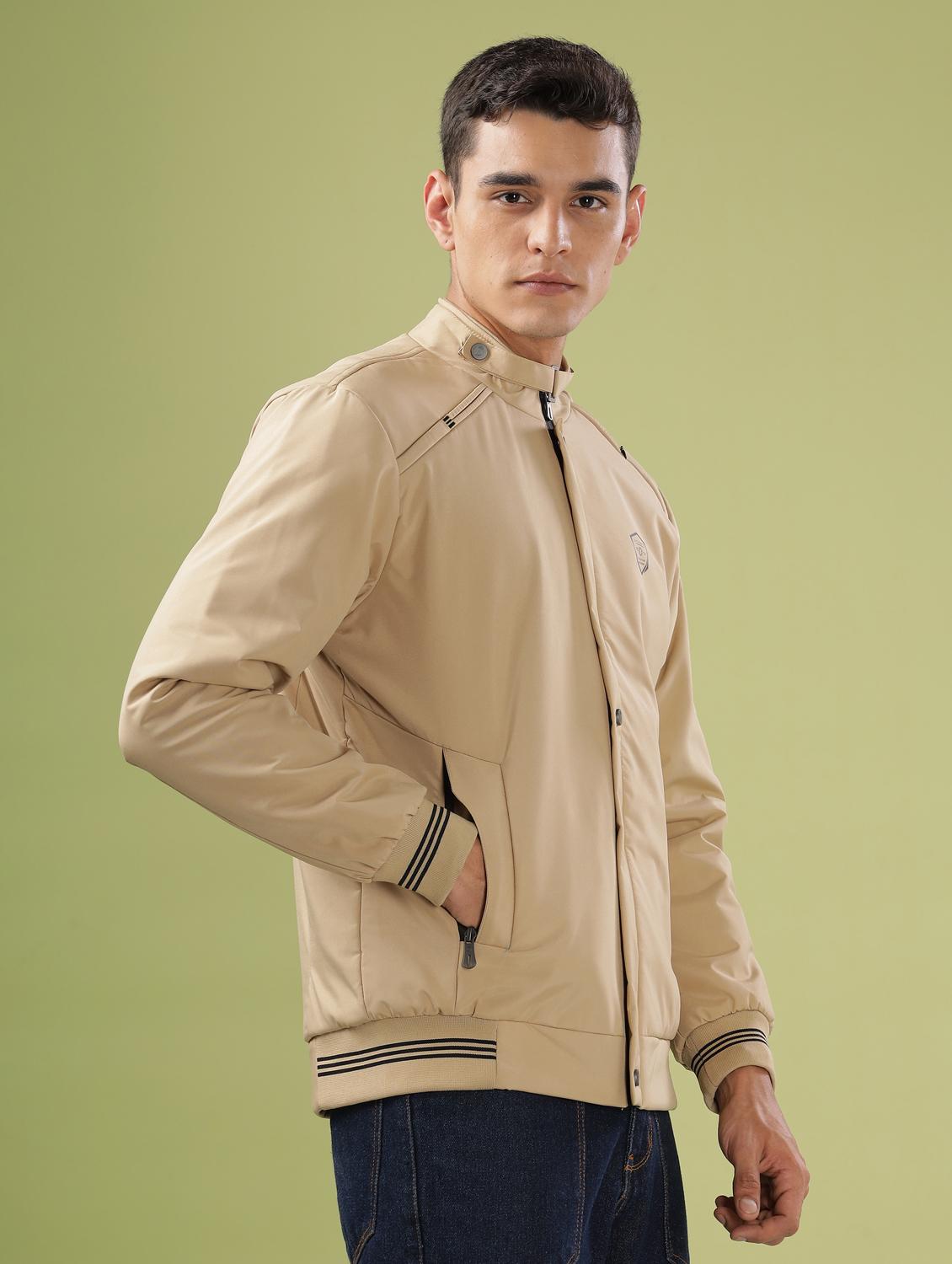 men solid long sleeve bomber jacket - 21586705 - Standard Image - 2
