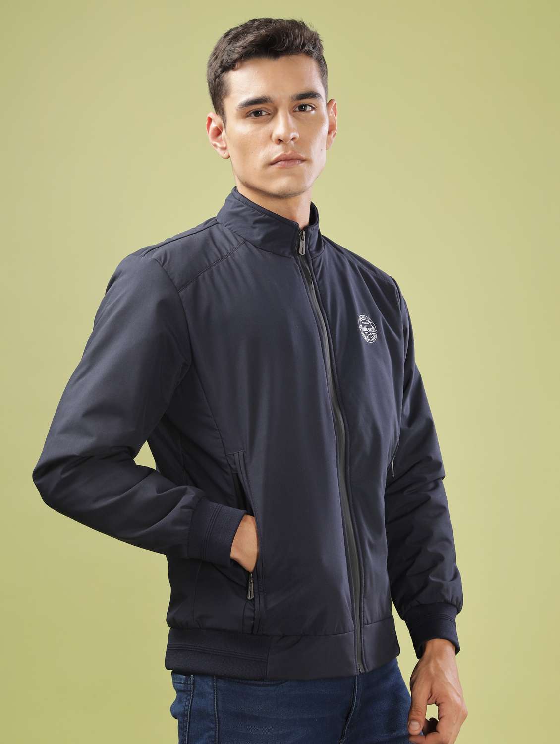 men solid long sleeve bomber jacket - 21586711 -  Standard Image - 2