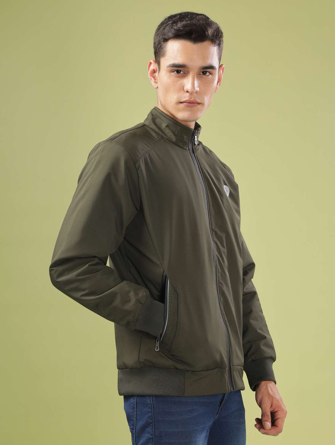 men solid long sleeve bomber jacket - 21586714 - Standard Image - 2