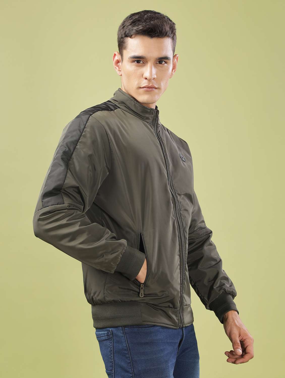 men solid long sleeve bomber jacket - 21586718 -  Standard Image - 2