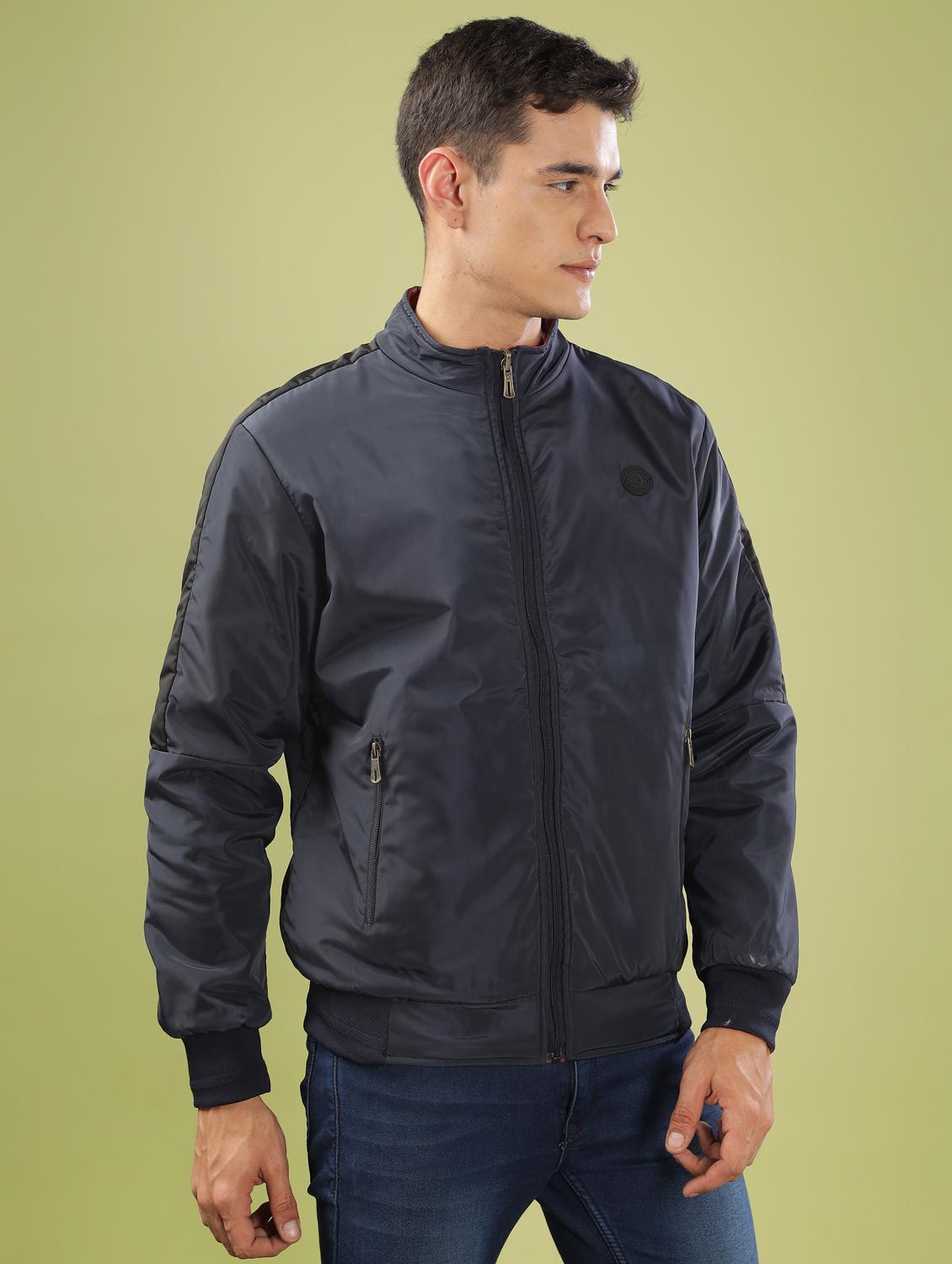 men solid long sleeve bomber jacket - 21586719 - Standard Image - 2