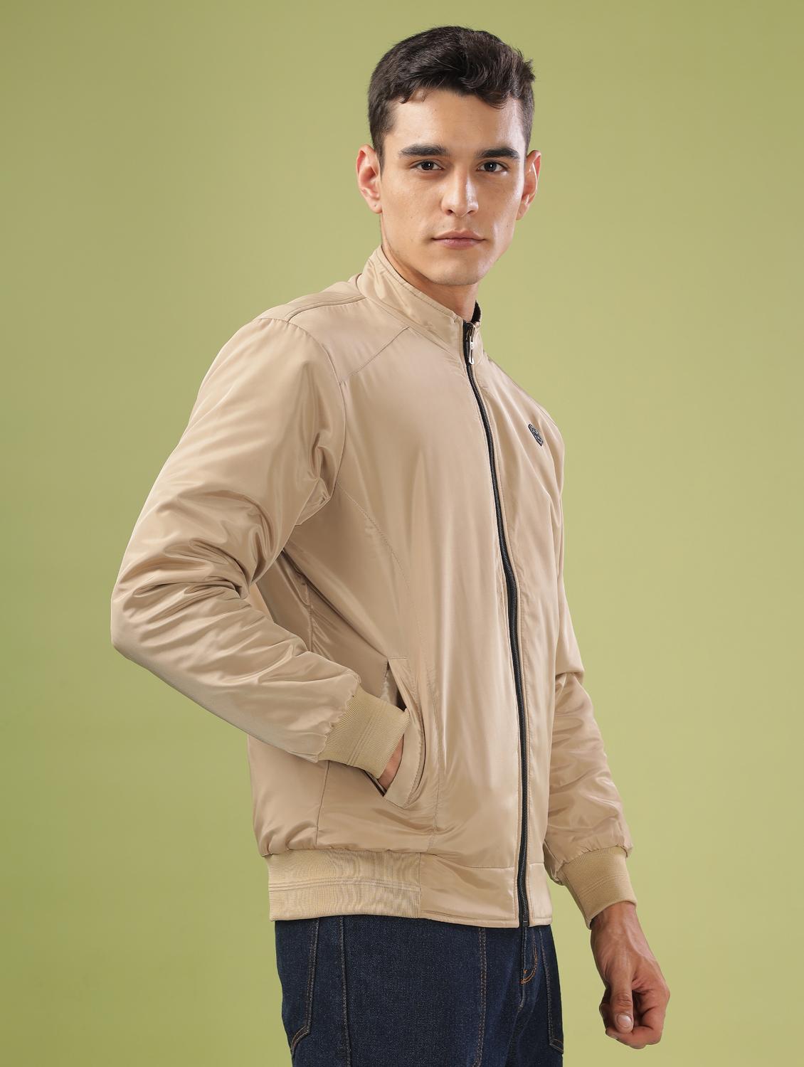 men solid long sleeve bomber jacket - 21586721 - Standard Image - 2