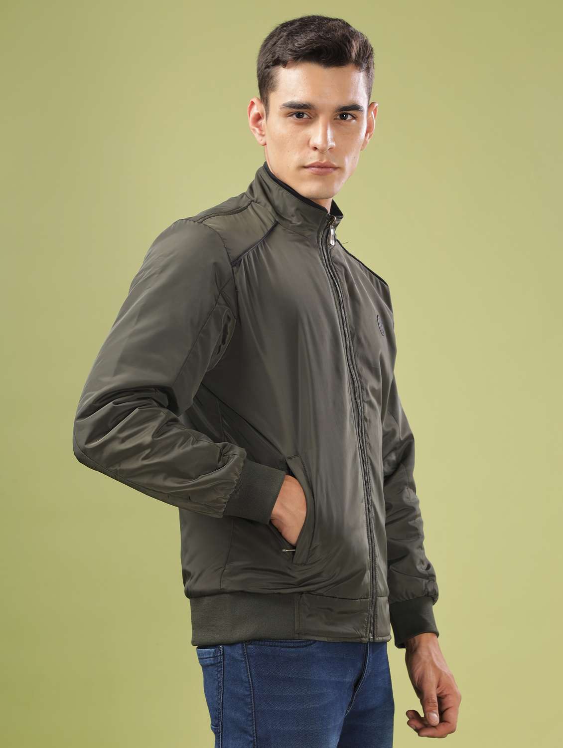 men solid long sleeve bomber jacket - 21586726 -  Standard Image - 2