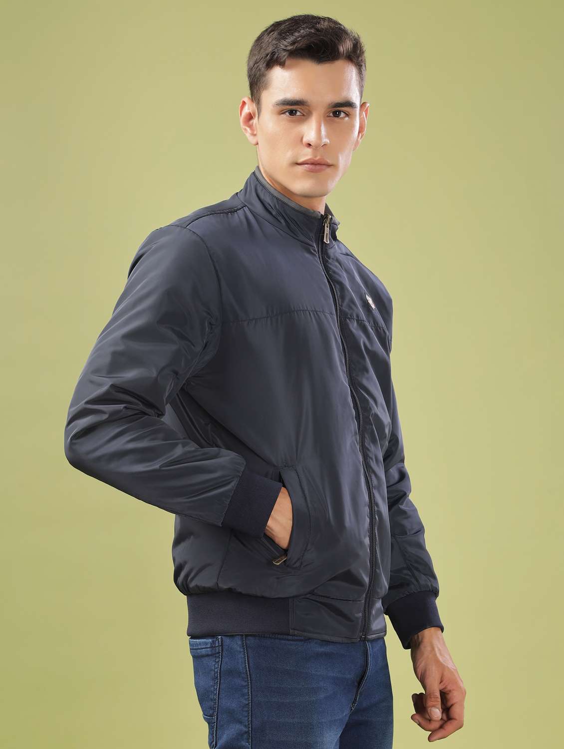 men solid long sleeve bomber jacket - 21586730 -  Standard Image - 2