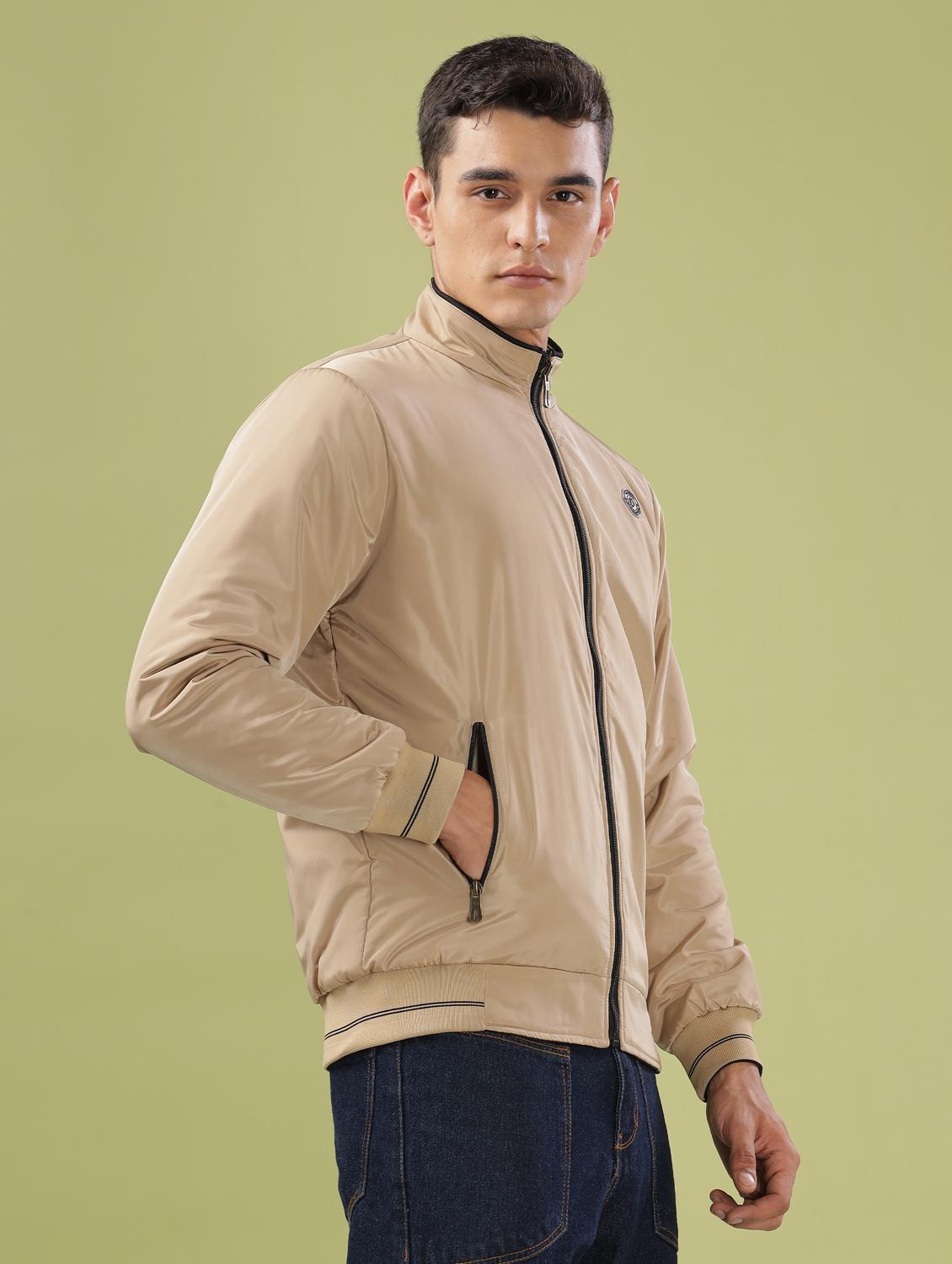 men solid long sleeve bomber jacket - 21586733 - Standard Image - 2