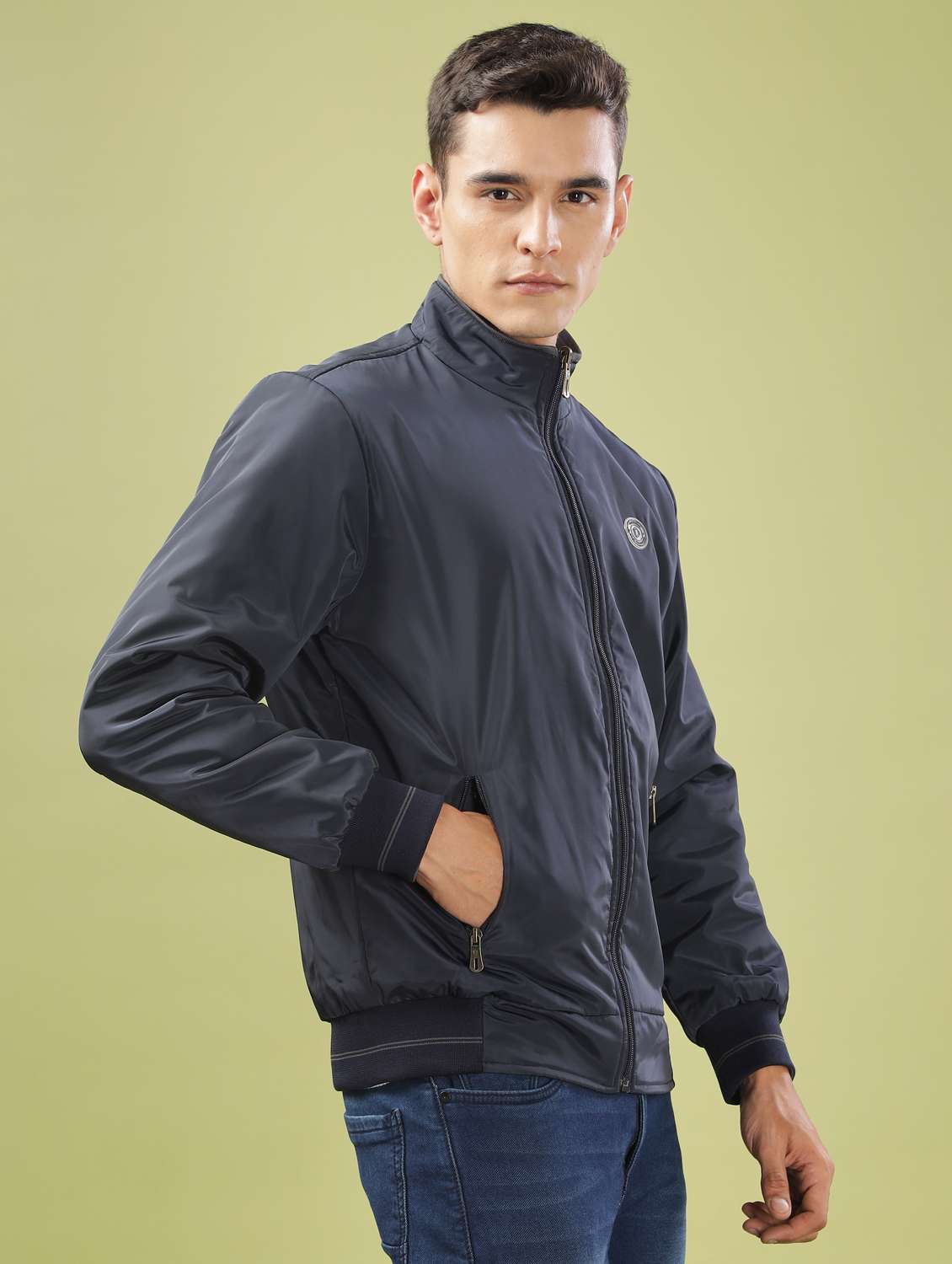 men solid long sleeve bomber jacket - 21586735 -  Standard Image - 2