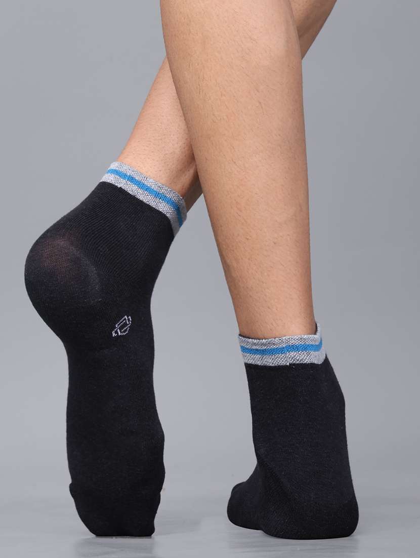 men solid cotton ankle length socks combo - 21587573 -  Standard Image - 2