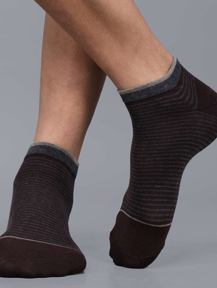 men striped cotton ankle length socks combo - 21587608 -  Standard Image - 2