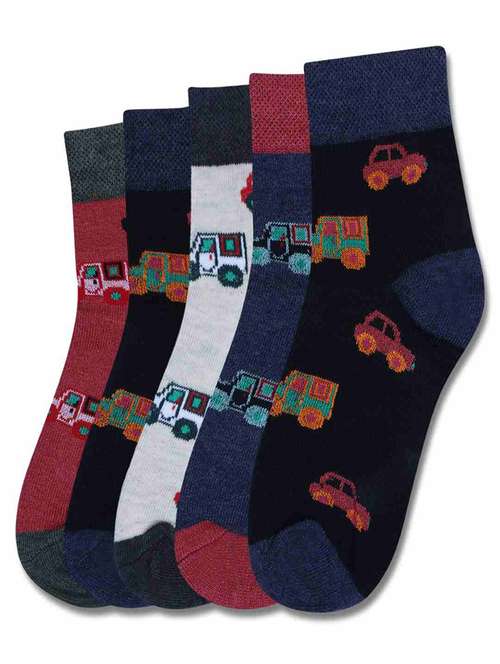boys printed ankle length socks combo - 21588809 -  Standard Image - 0