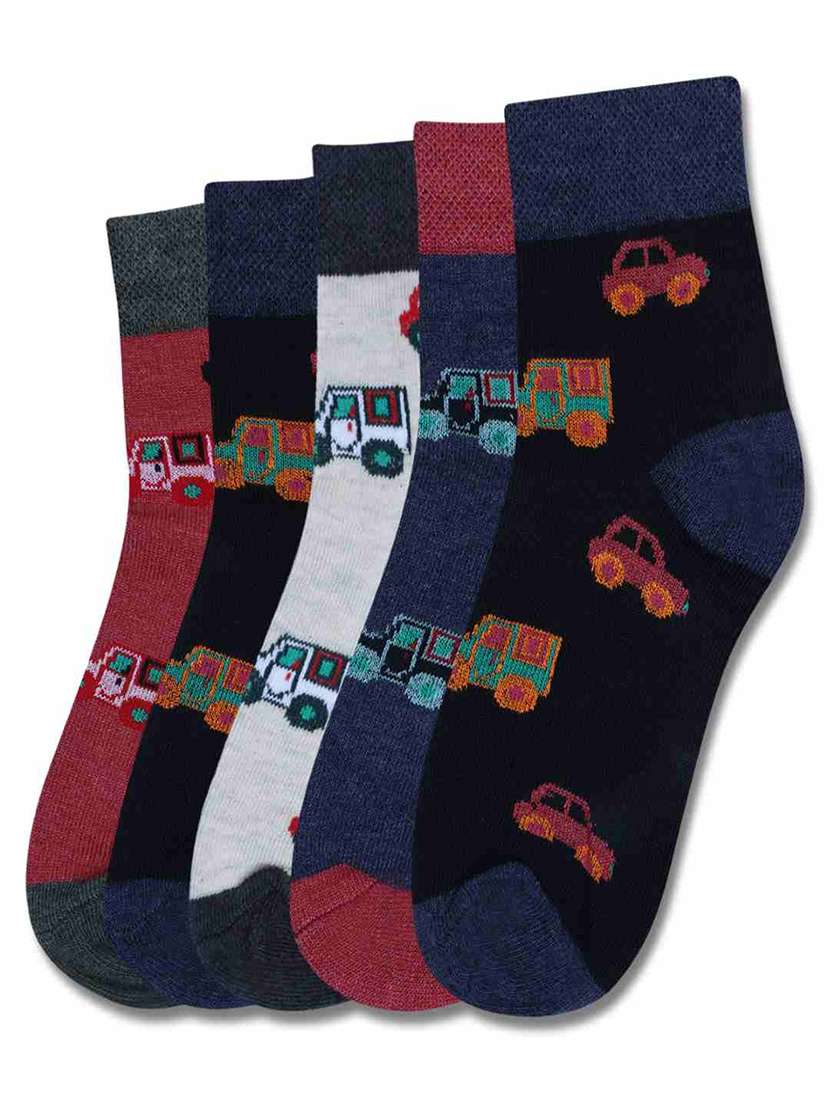 boys printed ankle length socks combo - 21588809 -  Zoom Image - 0