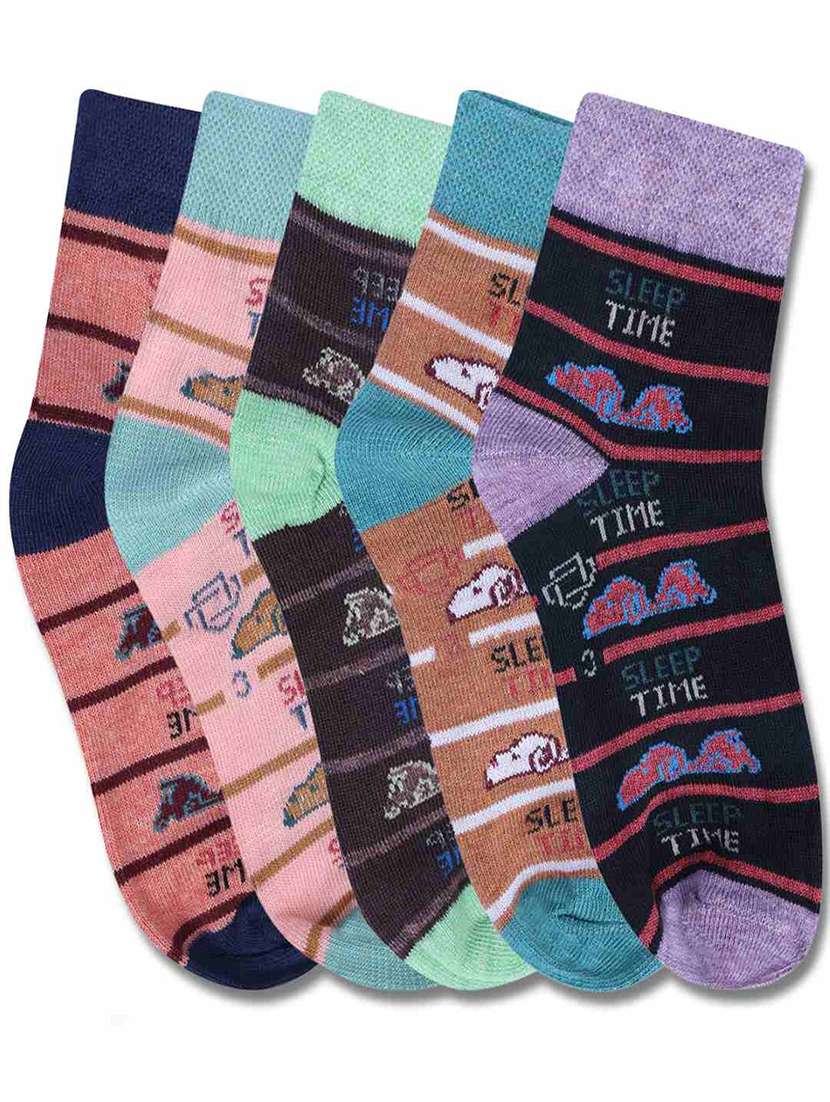 boys printed ankle length socks combo