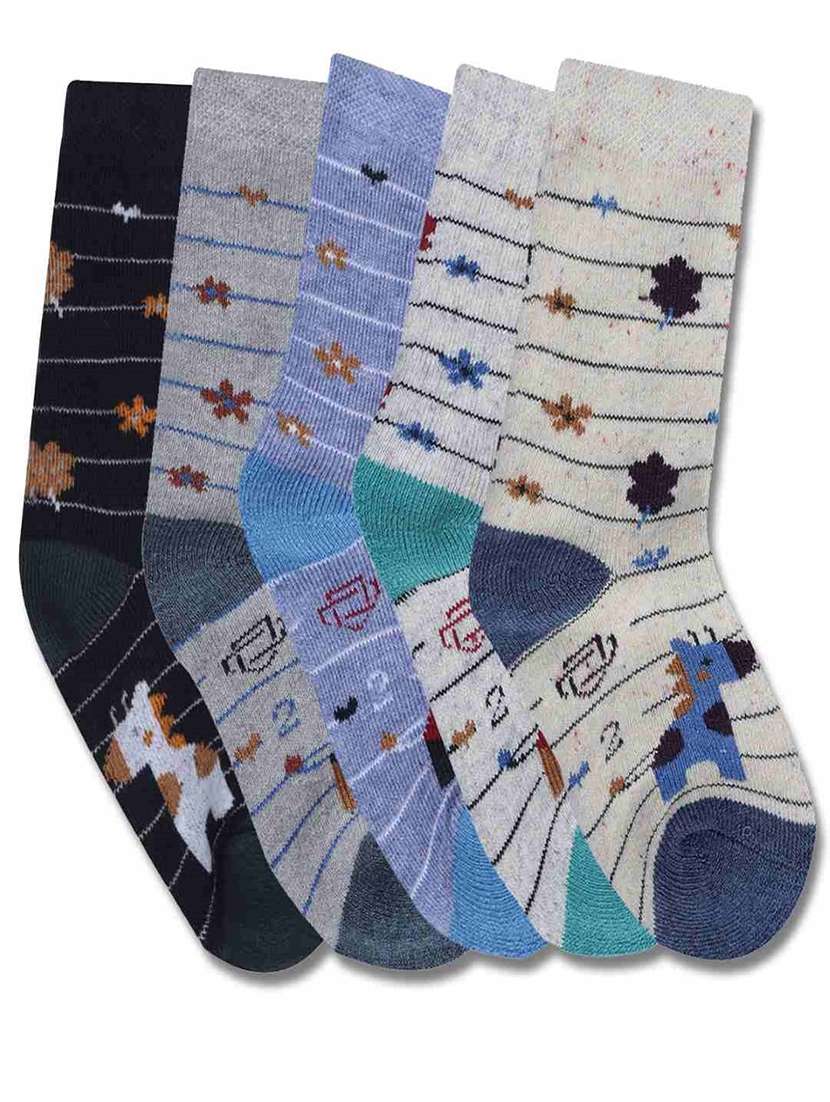 boys printed ankle length socks combo