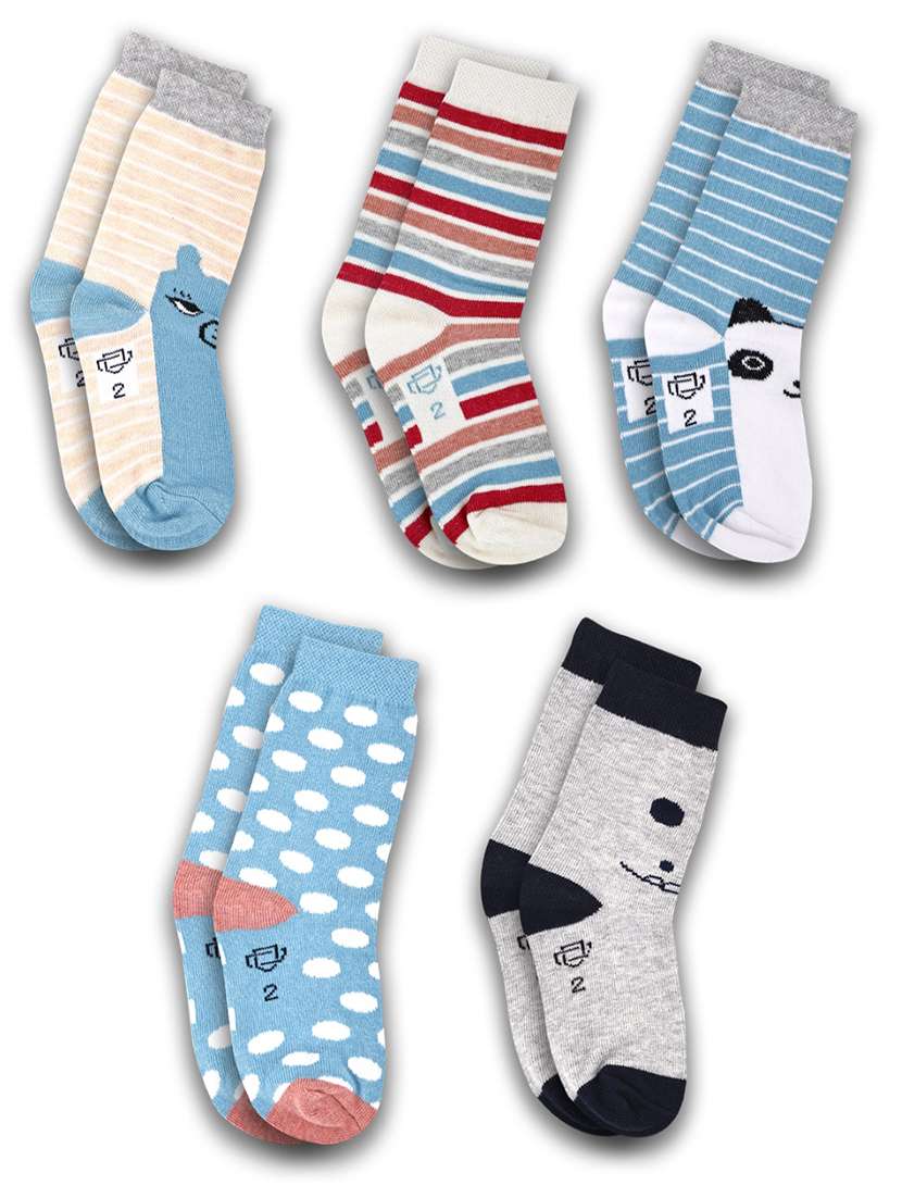boys pack of 5 above ankle length sock
