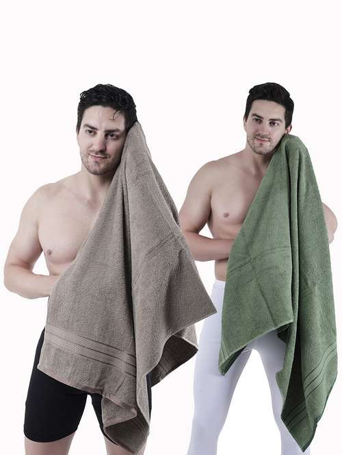 pack of 2 solid ultra-absorbent bath towel for men and women