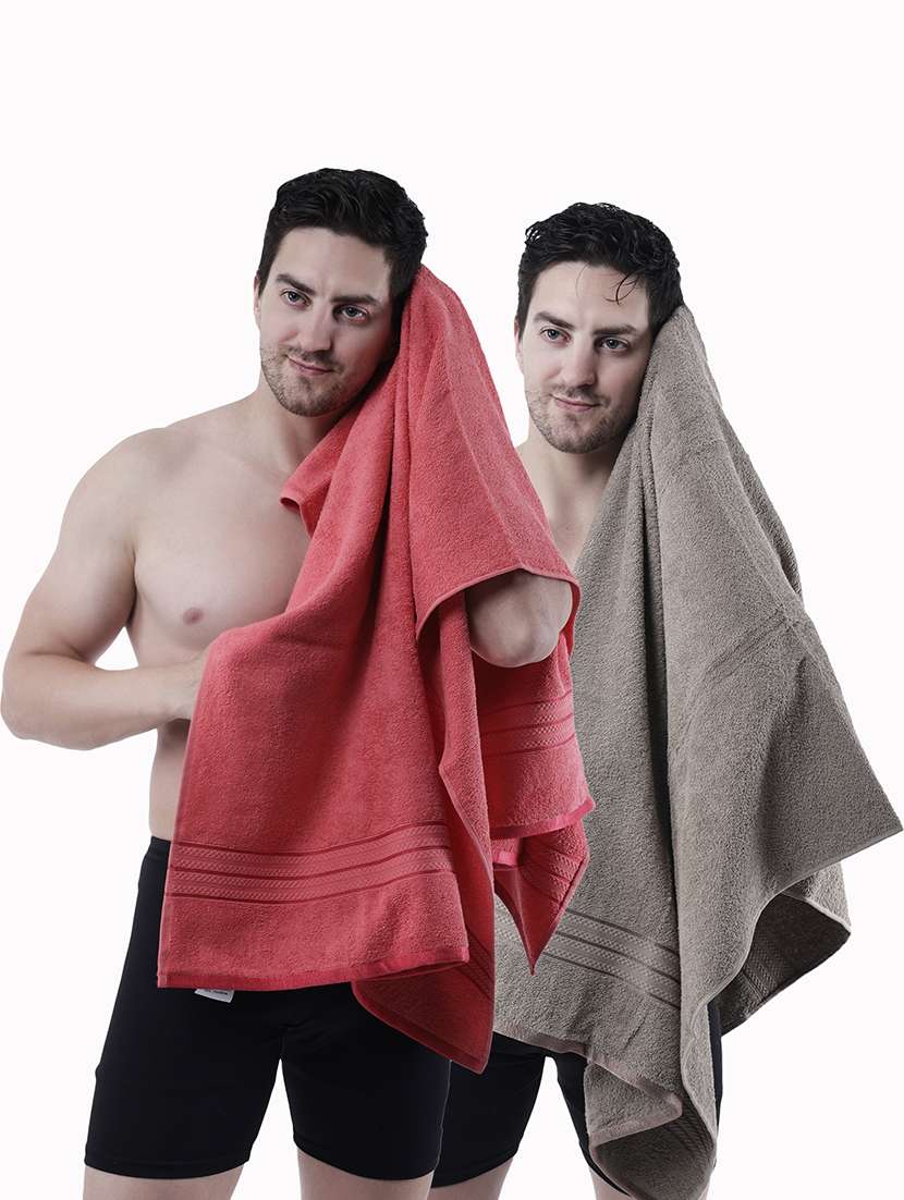 pack of 2 solid ultra-absorbent bath towel for men and women