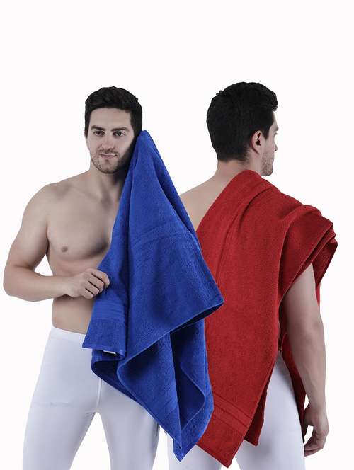 pack of 2 solid ultra-absorbent bath towel for men and women