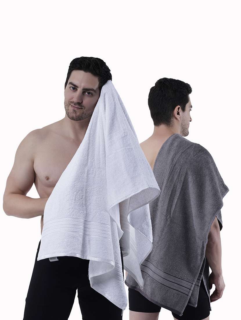 pack of 2 solid ultra-absorbent bath towel for men and women