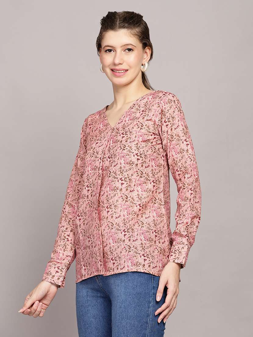 women floral printed long sleeves top - 21591940 -  Standard Image - 2
