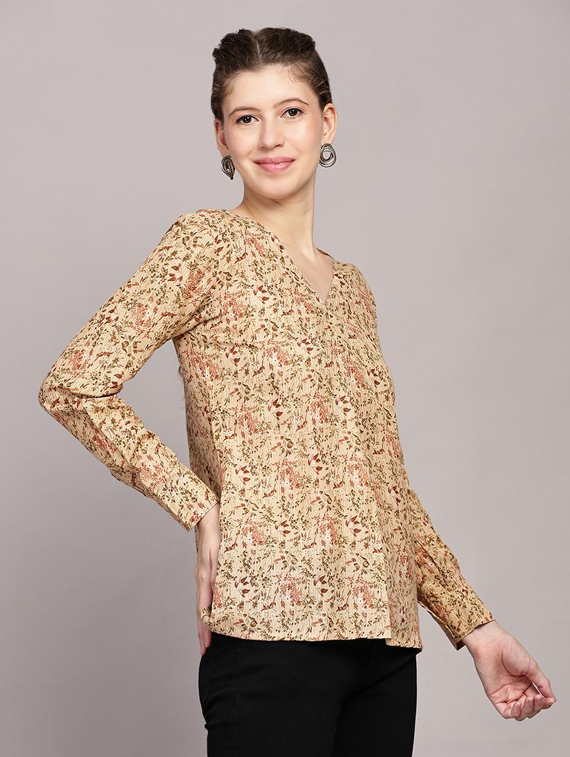 women printed long sleeves top - 21591941 - Standard Image - 2