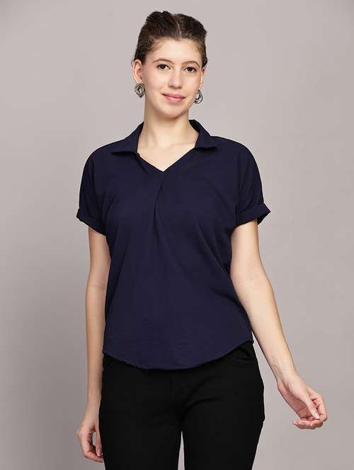 women solid short sleeve top
