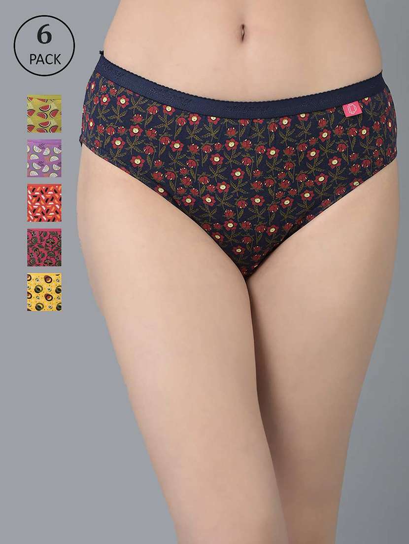 women printed mid rise hipster panty combo