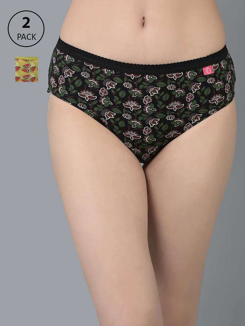women printed mid rise hipster panty combo