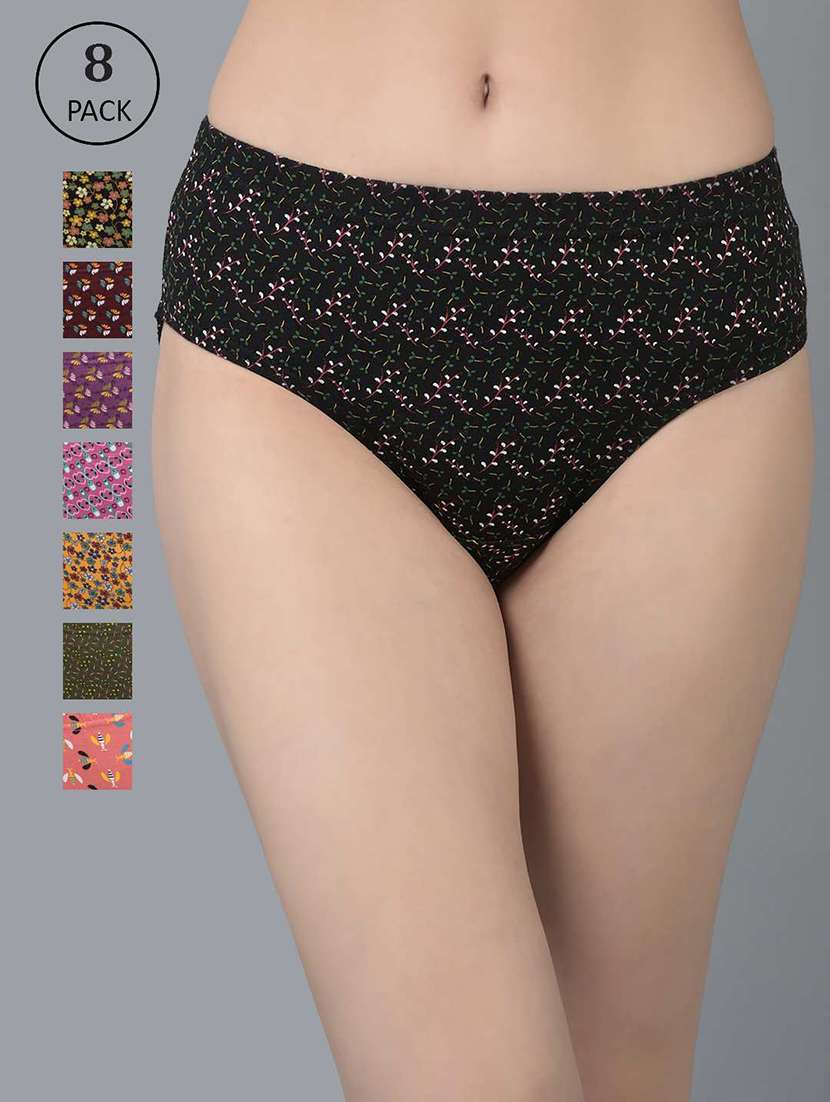 women printed mid rise hipster panty combo
