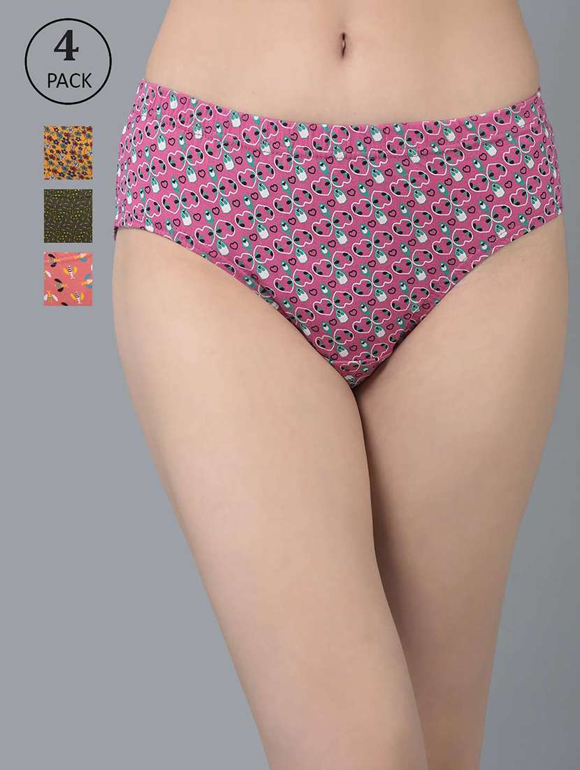 women printed mid rise hipster panty combo