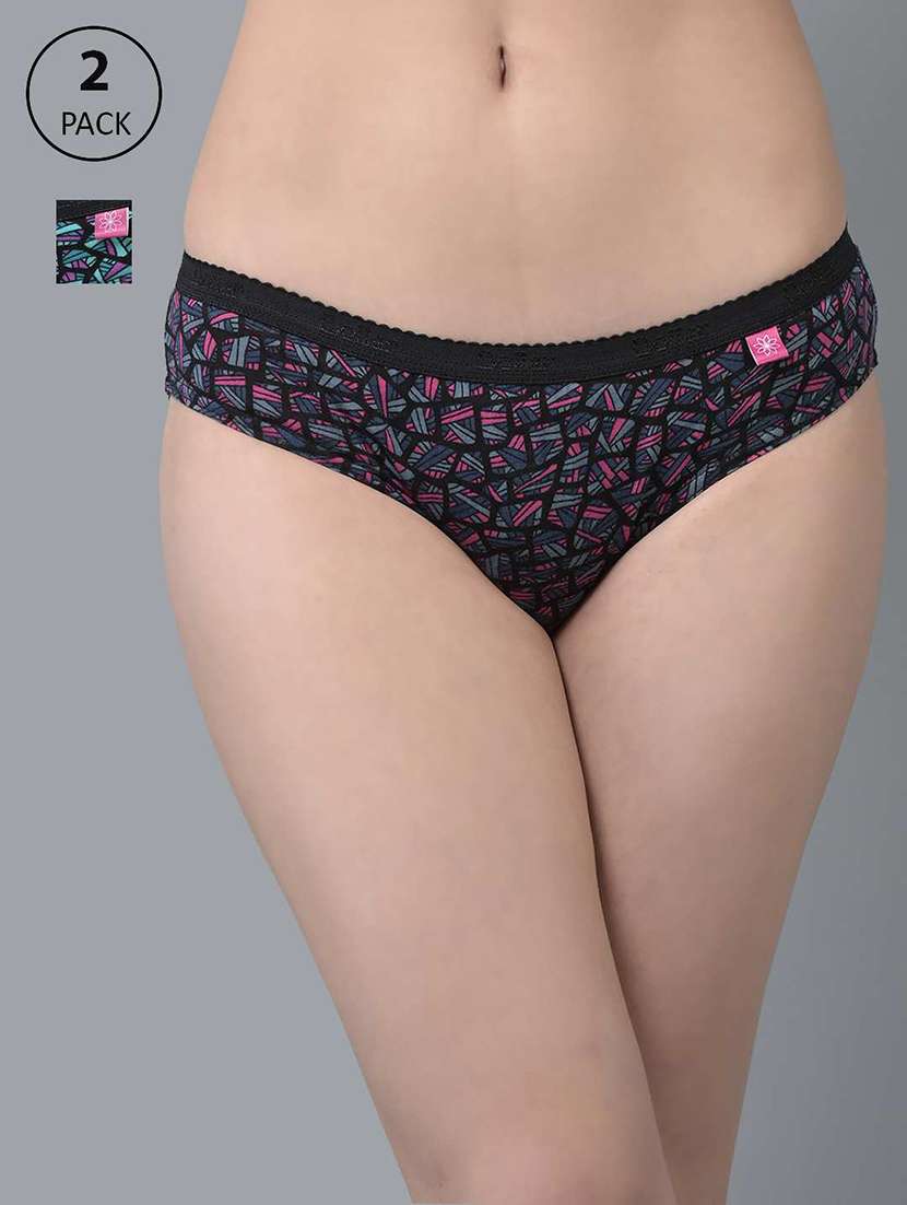 women printed low rise bikini panty combo